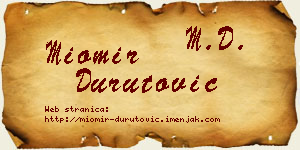 Miomir Durutović vizit kartica